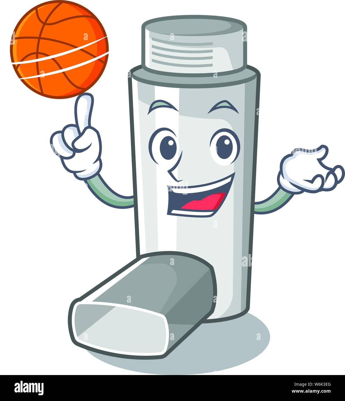 Mit basketball Asthma Inhalator in der Karikatur Form Stock Vektor