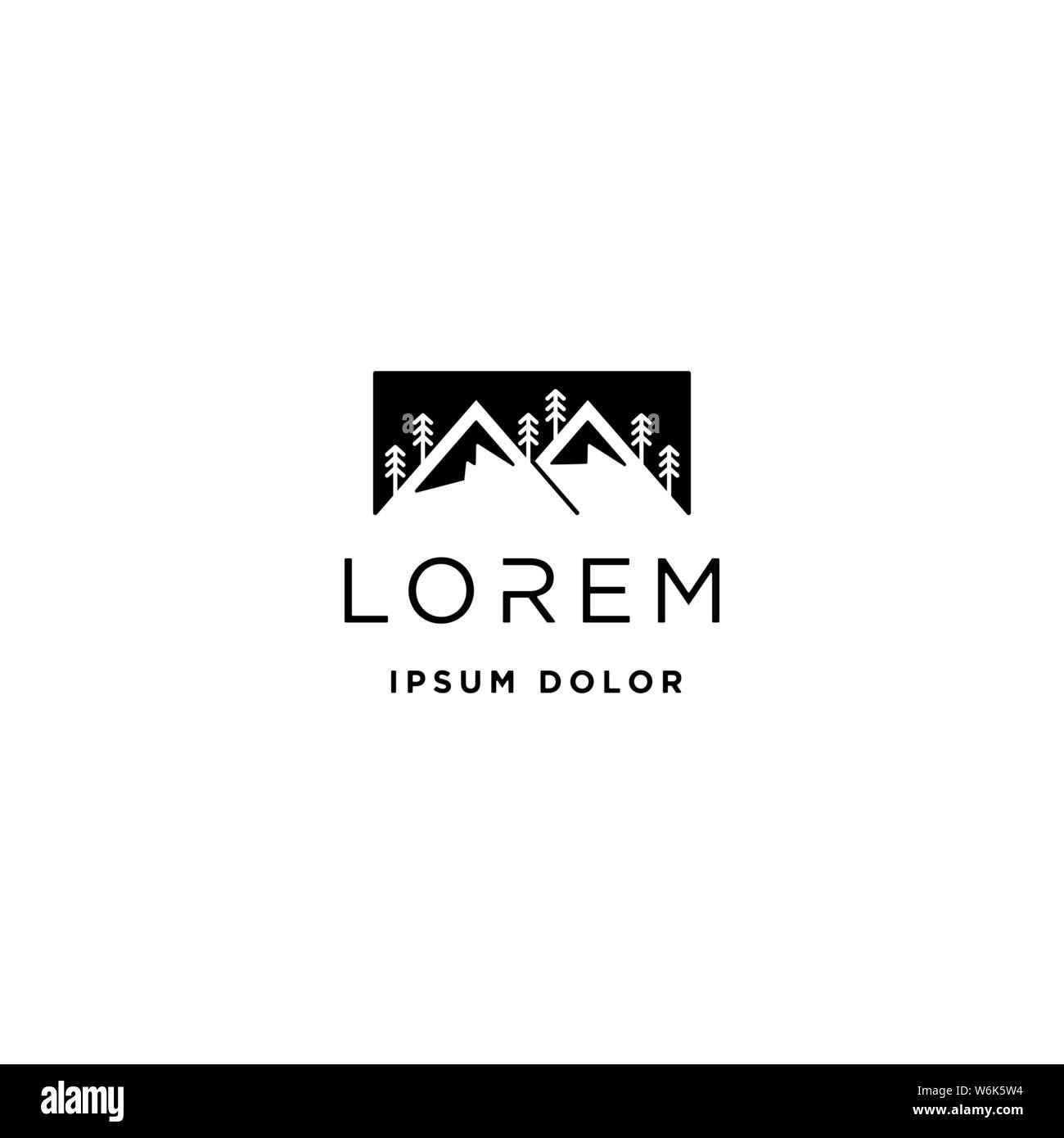 Berg Logo vektor design Landschaft Symbol Stock Vektor