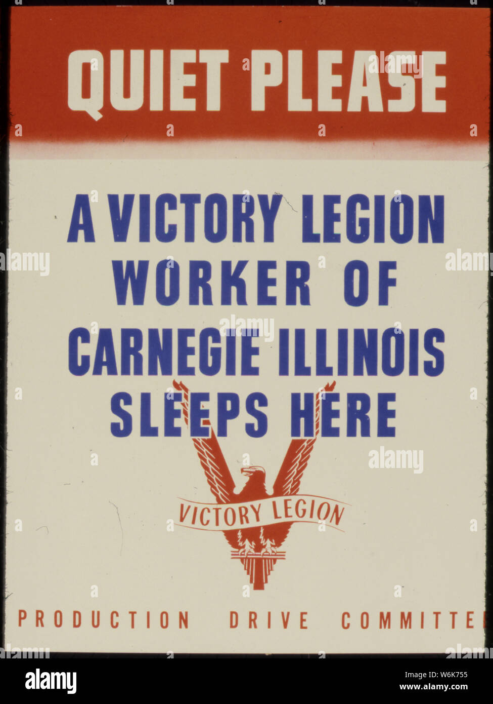 Ruhe bitte. Ein Sieg Legion Arbeiter der Carnegie, Illinois schläft hier. Stockfoto
