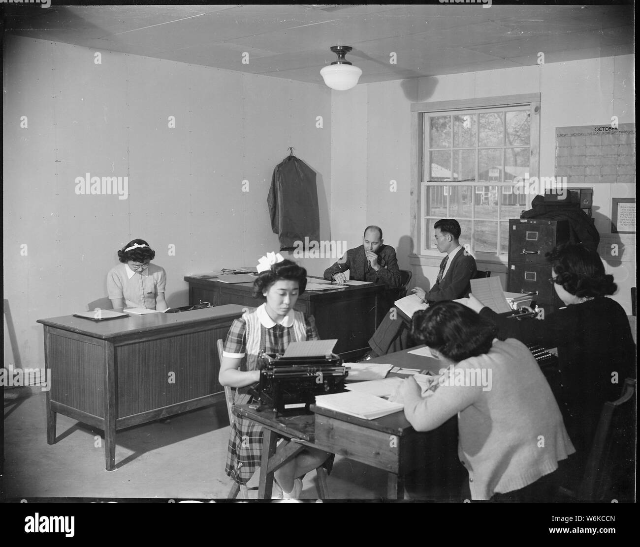 Rohwer Relocation Center, McGehee, Arkansas. Ein Blick auf die sozialen Dienstleistungen Büro Abschnitt. Stockfoto