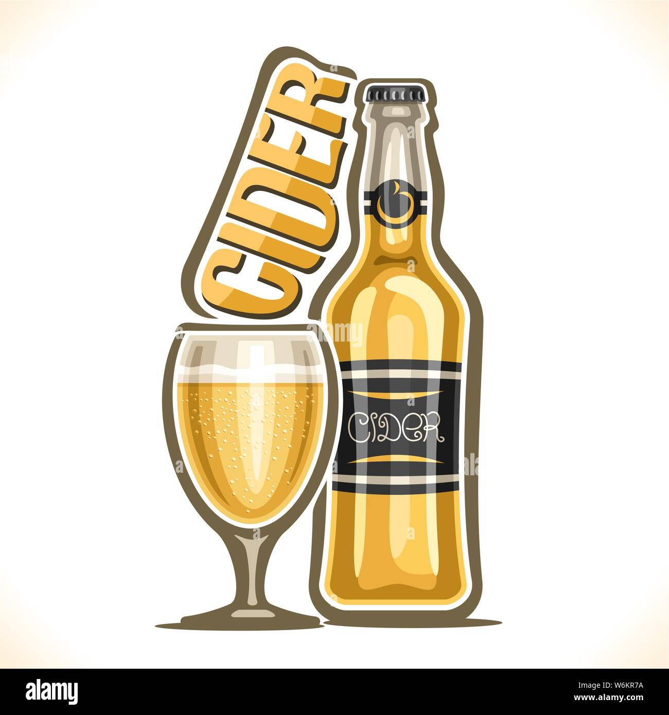 Vector Illustration von Alkohol schwer Apfelwein Stock Vektor