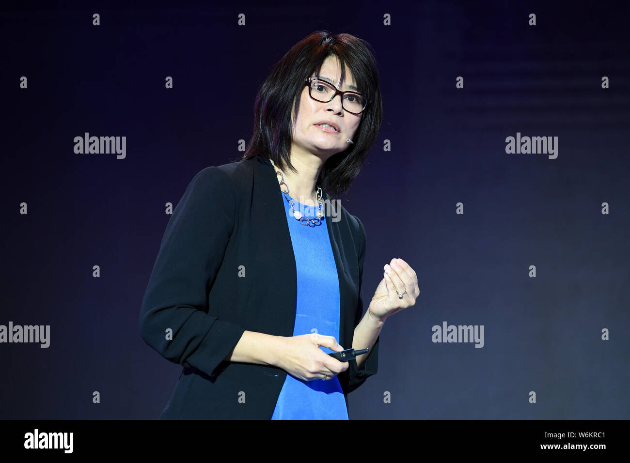 Lin-wen Hu, Direktor für Forschung und Dienstleistungen Kernreaktor Lab am MIT, nimmt an den EmTech passt China im China World Hotel in Peking, China, 29 Janu Stockfoto