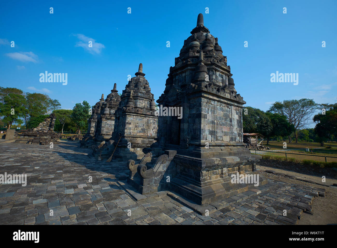 Der Tempel von Candi Lumbung, Teil der Prambanan Tempel Komplex in der Nähe von Yogyakarta, Indonesien. Stockfoto