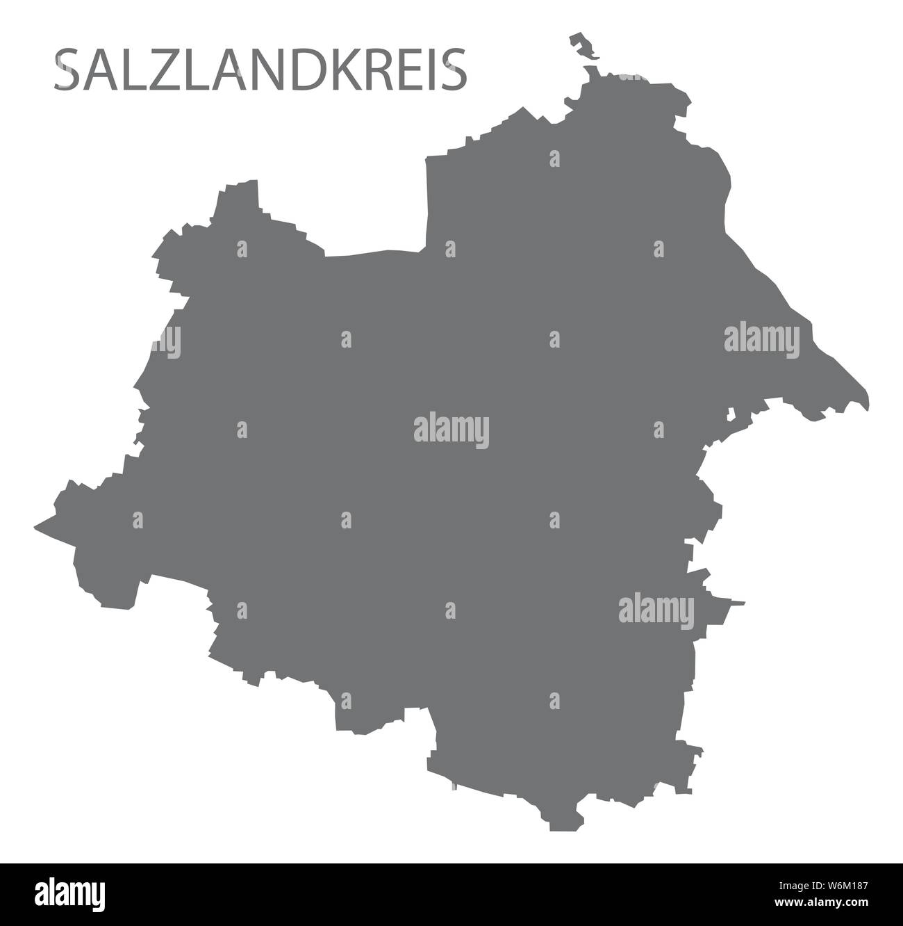 Salzlandkreis gray county Karte von Sachsen Anhalt Deutschland DE Stock Vektor