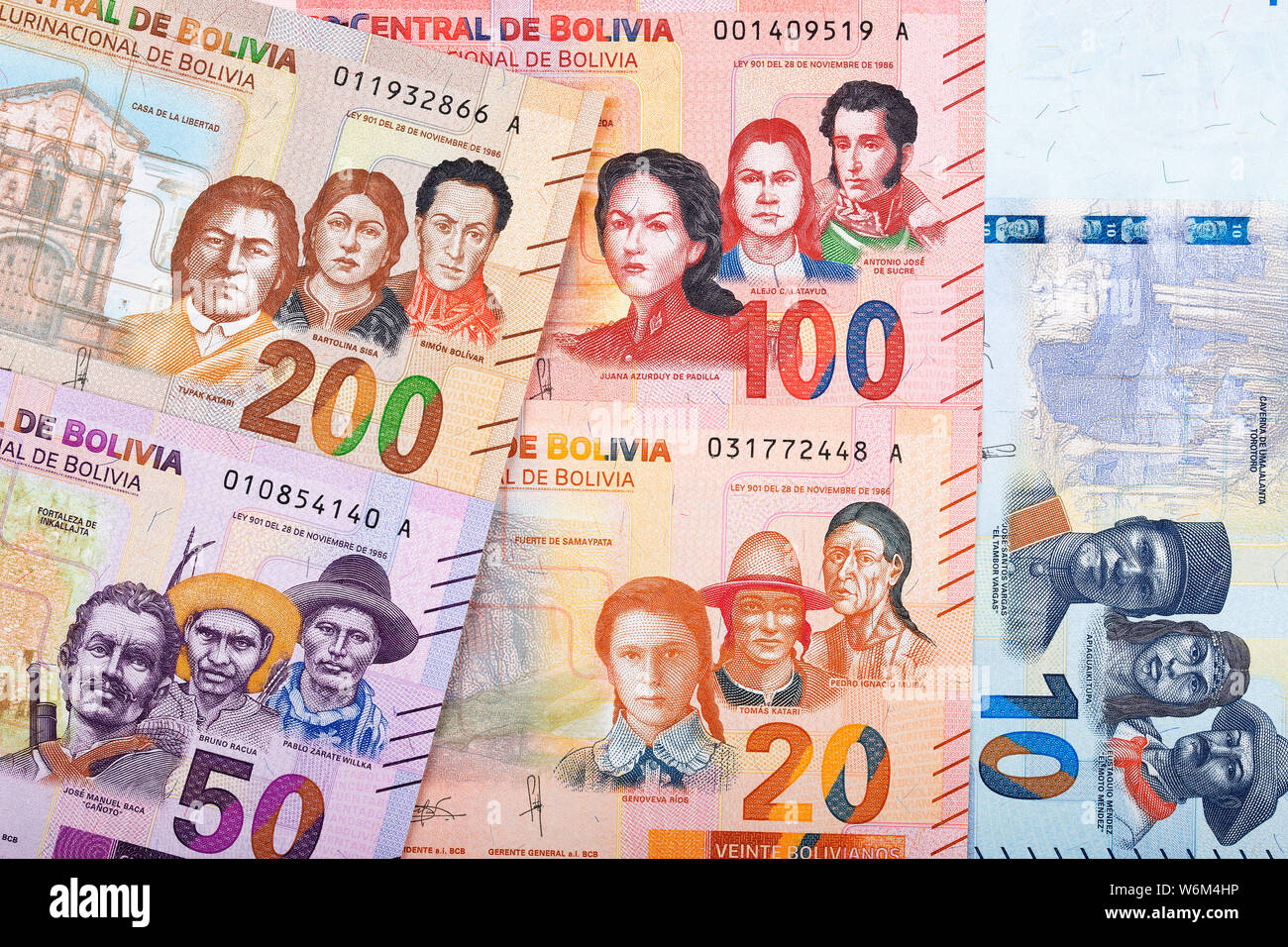 Bolivianischen boliviano einen geschäftlichen Hintergrund Stockfoto