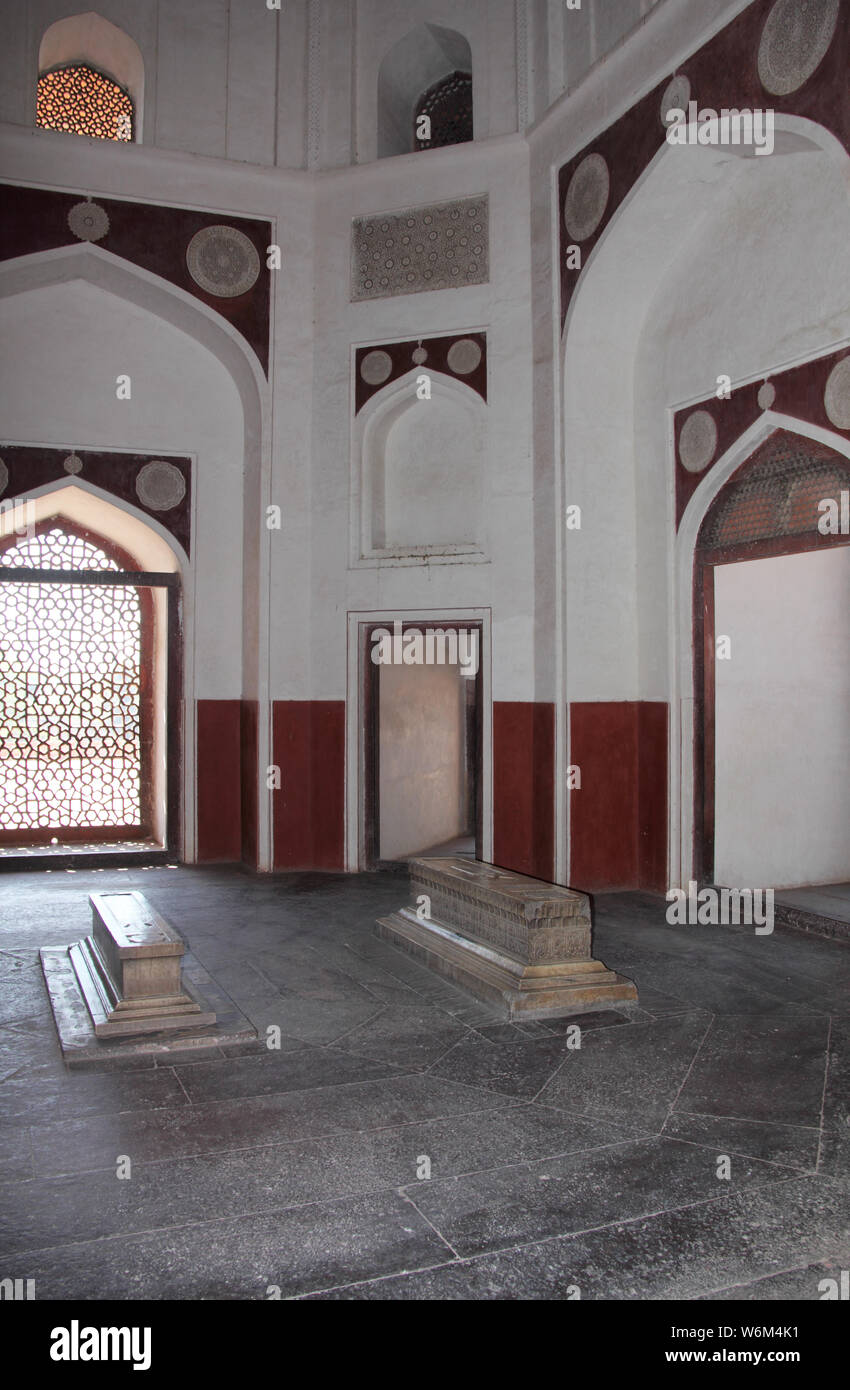 Cenotaph in einer Kammer, Humayun &#39;s Grab, Neu Delhi, Indien Stockfoto