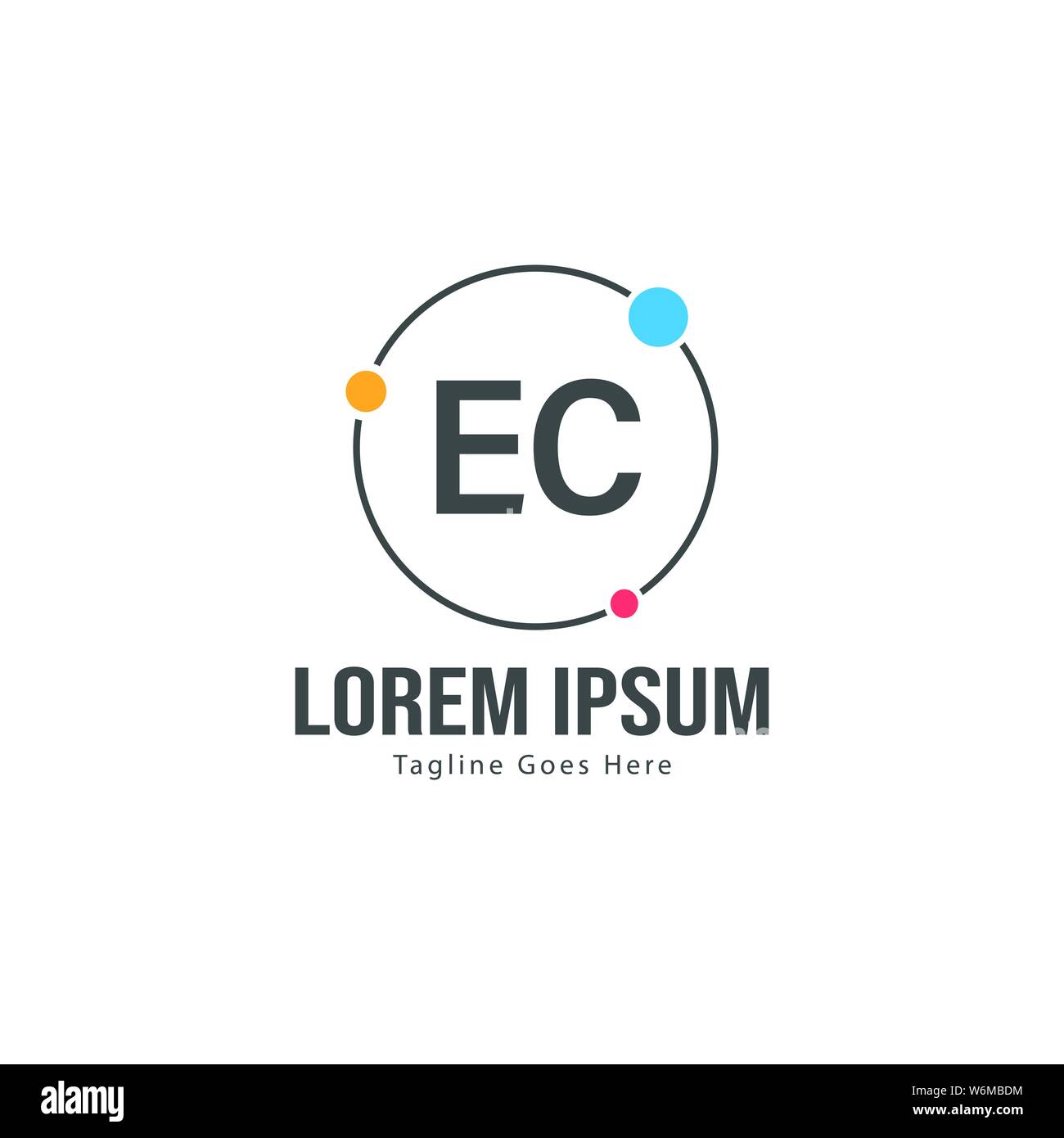 Erste EG logo Vorlage mit modernen Rahmen. Minimalistische EG schreiben logo Vector Illustration Design Stock Vektor