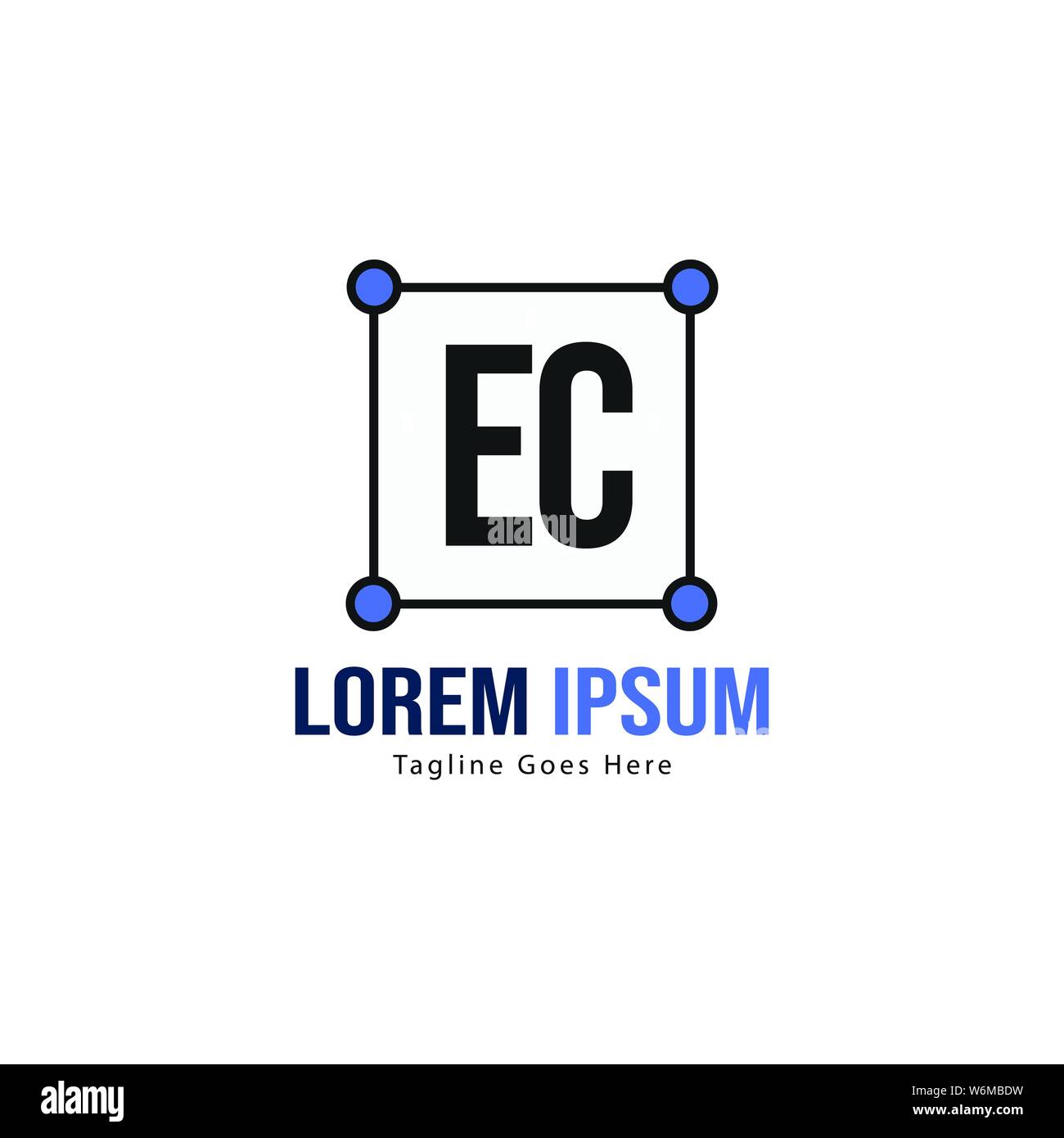 Erste EG logo Vorlage mit modernen Rahmen. Minimalistische EG schreiben logo Vector Illustration Design Stock Vektor
