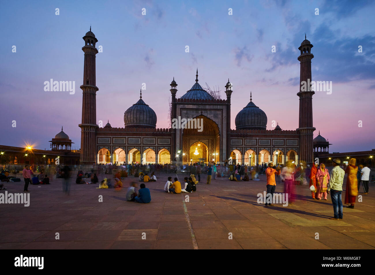 Indien, Delhi, Old Delhi, Jama Masjid Moschee errichten von Shah Jahan, der moghol Kaiser Stockfoto