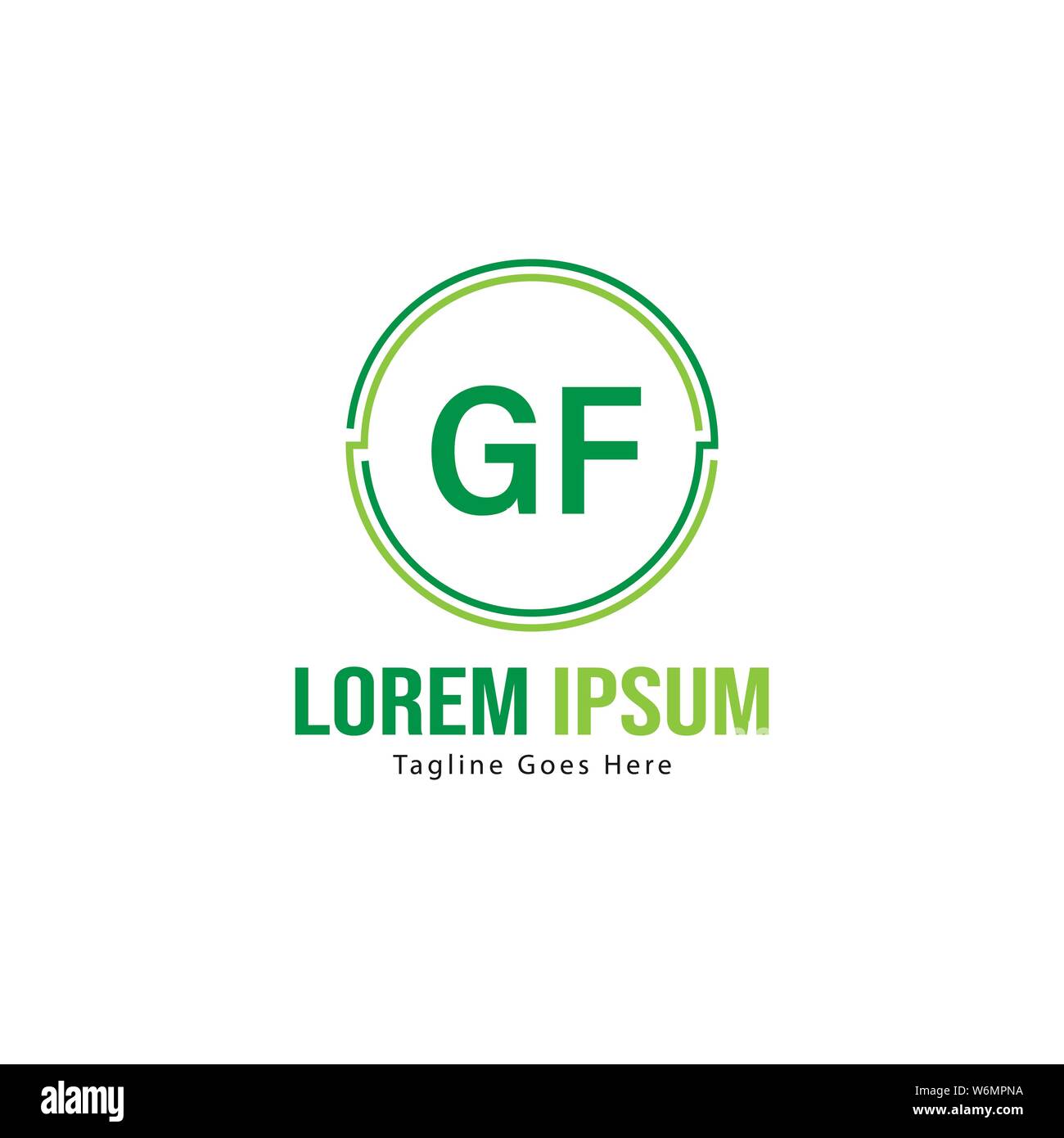 Erste GF logo Vorlage mit modernen Rahmen. Minimalistische GF schreiben logo Vector Illustration Design Stock Vektor