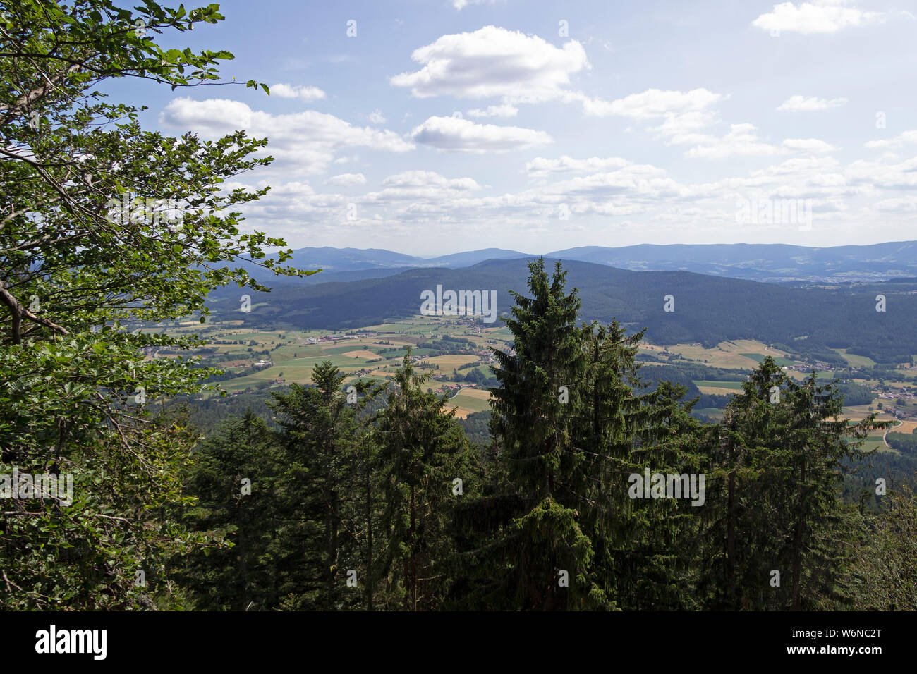 Blick vom Kleinen Riedelstein, Bayerischer Wald, Bayern, Deutschland Stockfoto