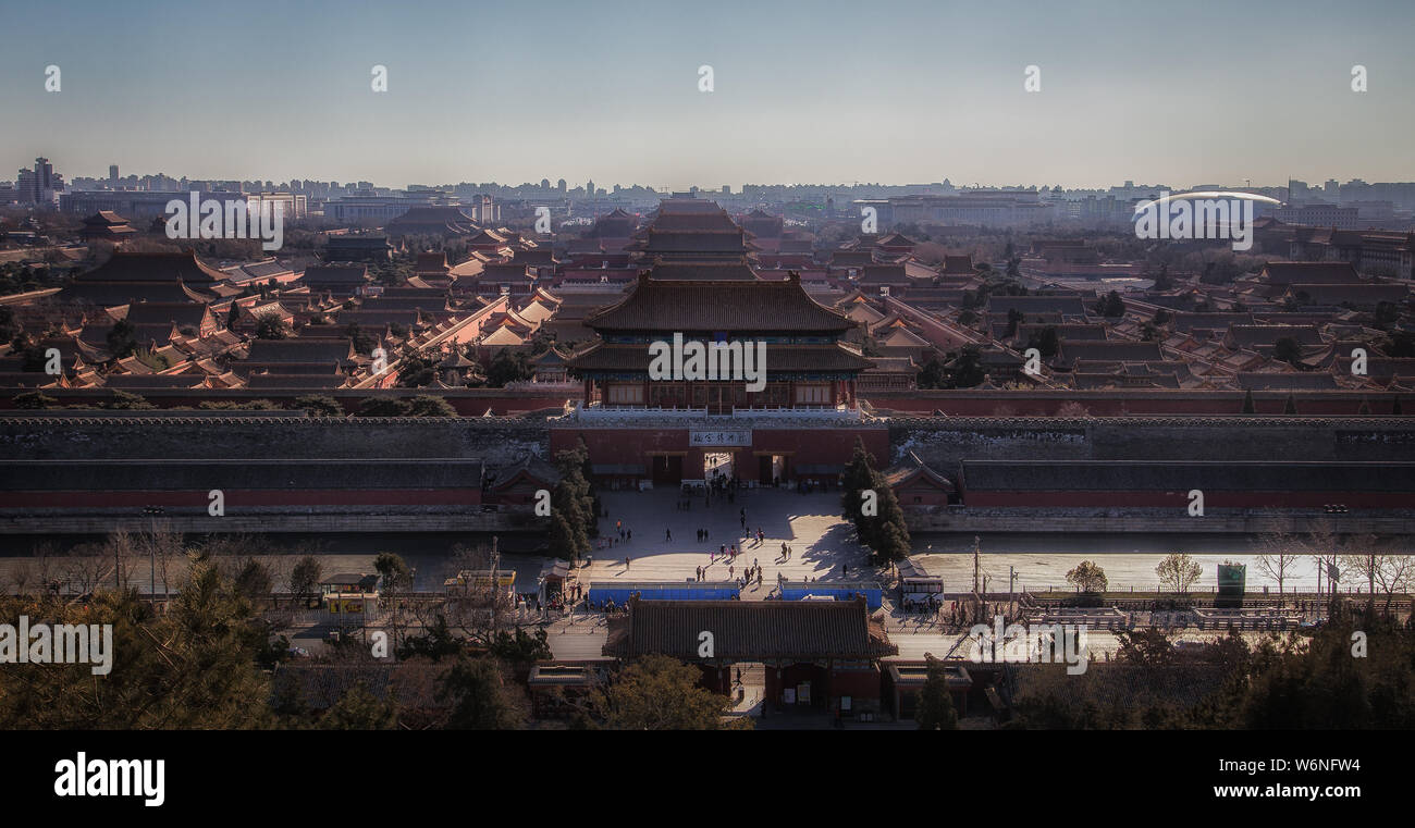 Die Verbotene Stadt, Beijing, von oben gesehen Stockfoto