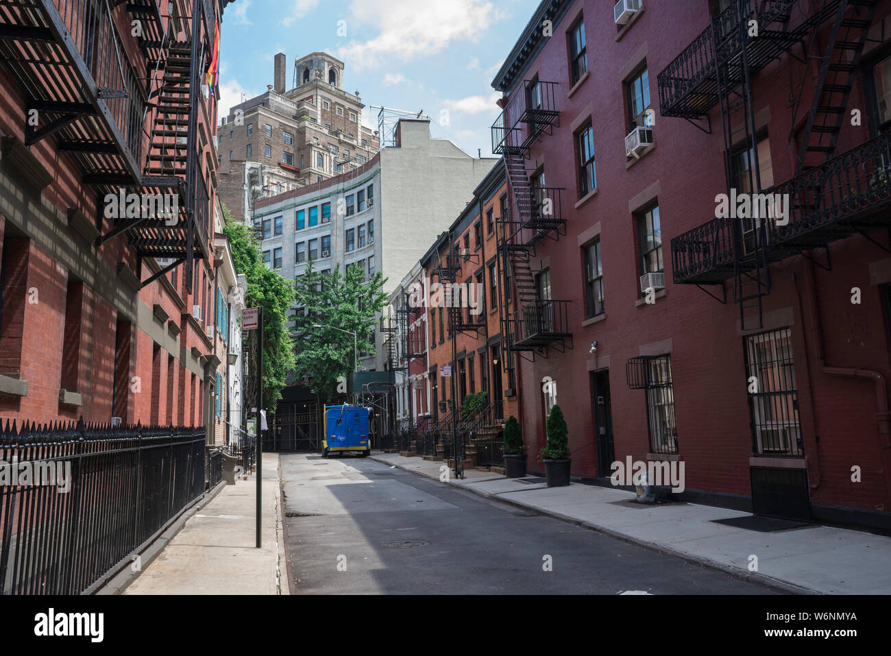 Gay Street, Aussicht im Sommer Gay Street in Greenwich Village, Manhattan, New York City, USA. Stockfoto