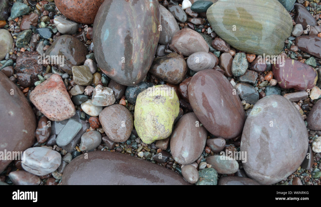 Farbige Felsen der St. Martins Küste in der Bucht von Fundy Stockfoto