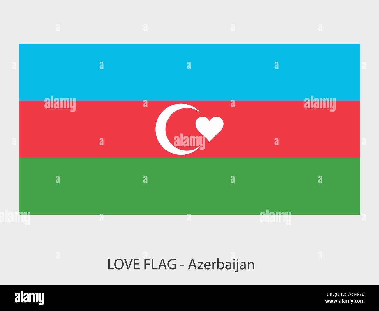 Ich liebe Aserbaidschan, Vektor Flagge mit Herz Zeichen symbolisiert die Liebe für das Land Stock Vektor