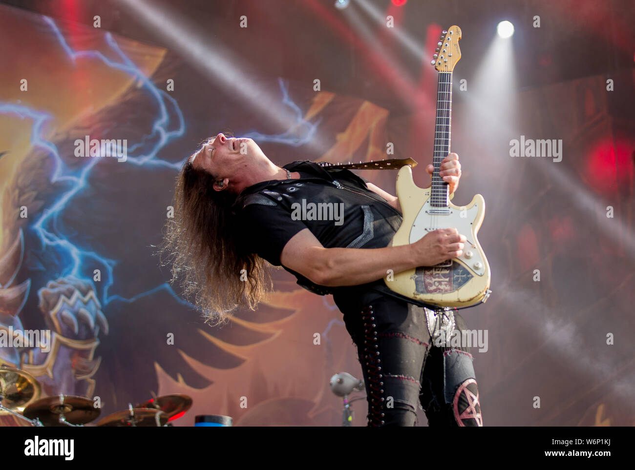 Wacken, Deutschland. 01 Aug, 2019. Wacken, Deutschland 01.08. - 03.08.2019: Wacken Open Air - WAO-2019 Hammerfall | Verwendung der weltweiten Kredit: dpa/Alamy leben Nachrichten Stockfoto