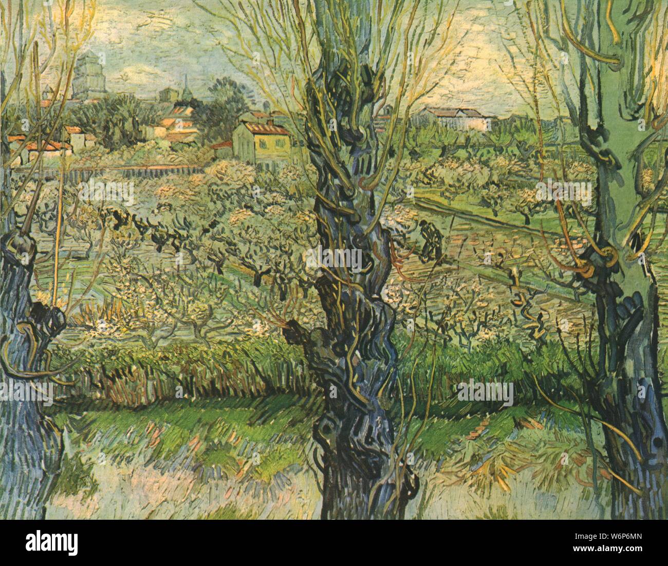 'Ansicht von Arles', 1889, (1947). Obstgärten außerhalb der Stadt Arles