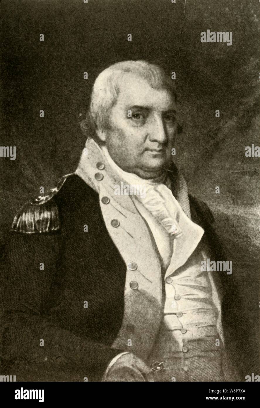 "Ein Porträt von Generalmajor Pinckney', c 1790 (1937). Charles Cotesworth Pinckney (1746-1825) Amerikanischer Staatsmann von South Carolina, revolutionären Krieg Veteran und Delegierter der Verfassungskonvent. Von "Geschichte der amerikanischen Kostüm - Buchen Sie eine 1607-1800", von Elisabeth McClellan. [Tudor Publishing Company, New York, 1937] Stockfoto