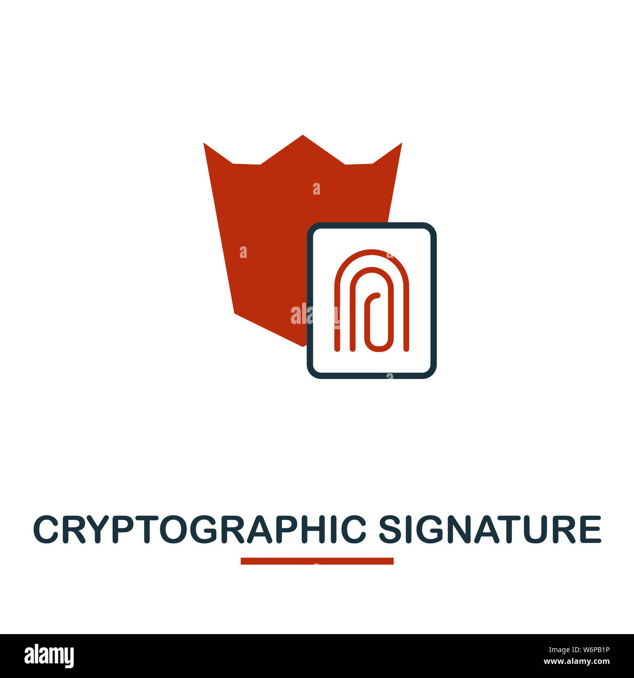 Kryptografische Signatur Symbol. Kreative zwei Farben Design von crypto Währung icons Collection. Einfache Piktogramm kryptografische Signatur Symbol für Web Stockfoto