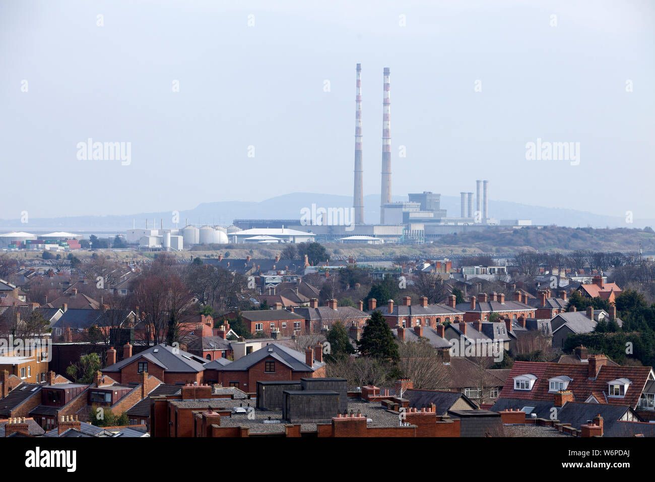 Antenne drone Blick auf Dublin Irland Stockfoto