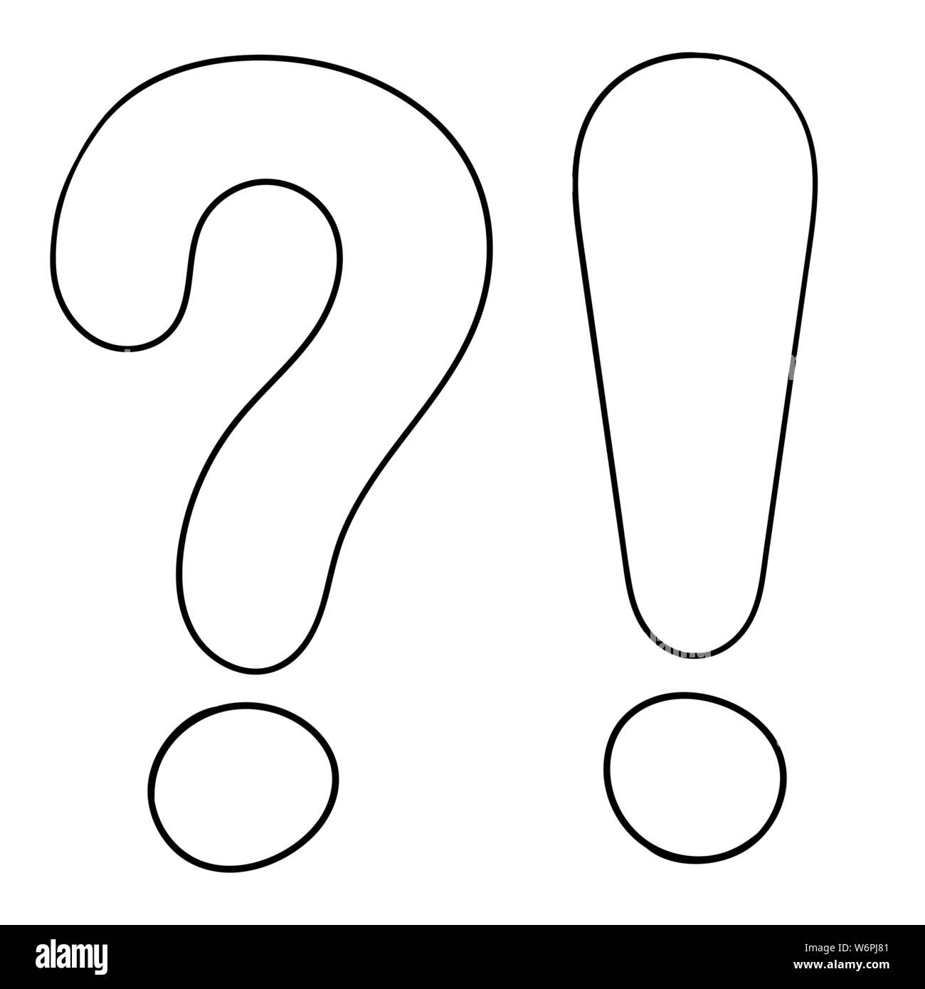 Frage und Exlamation markiert. Übersicht Symbol Stock Vektor