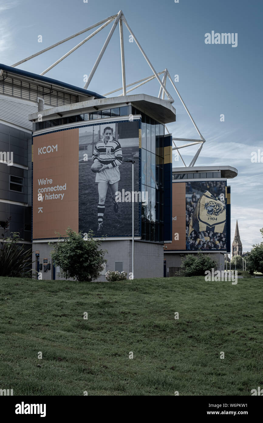 KCOM Stadion, Hull, Großbritannien. Home von Hull City English Football Club und Rumpf FC Super League Rugby League Club. Stockfoto