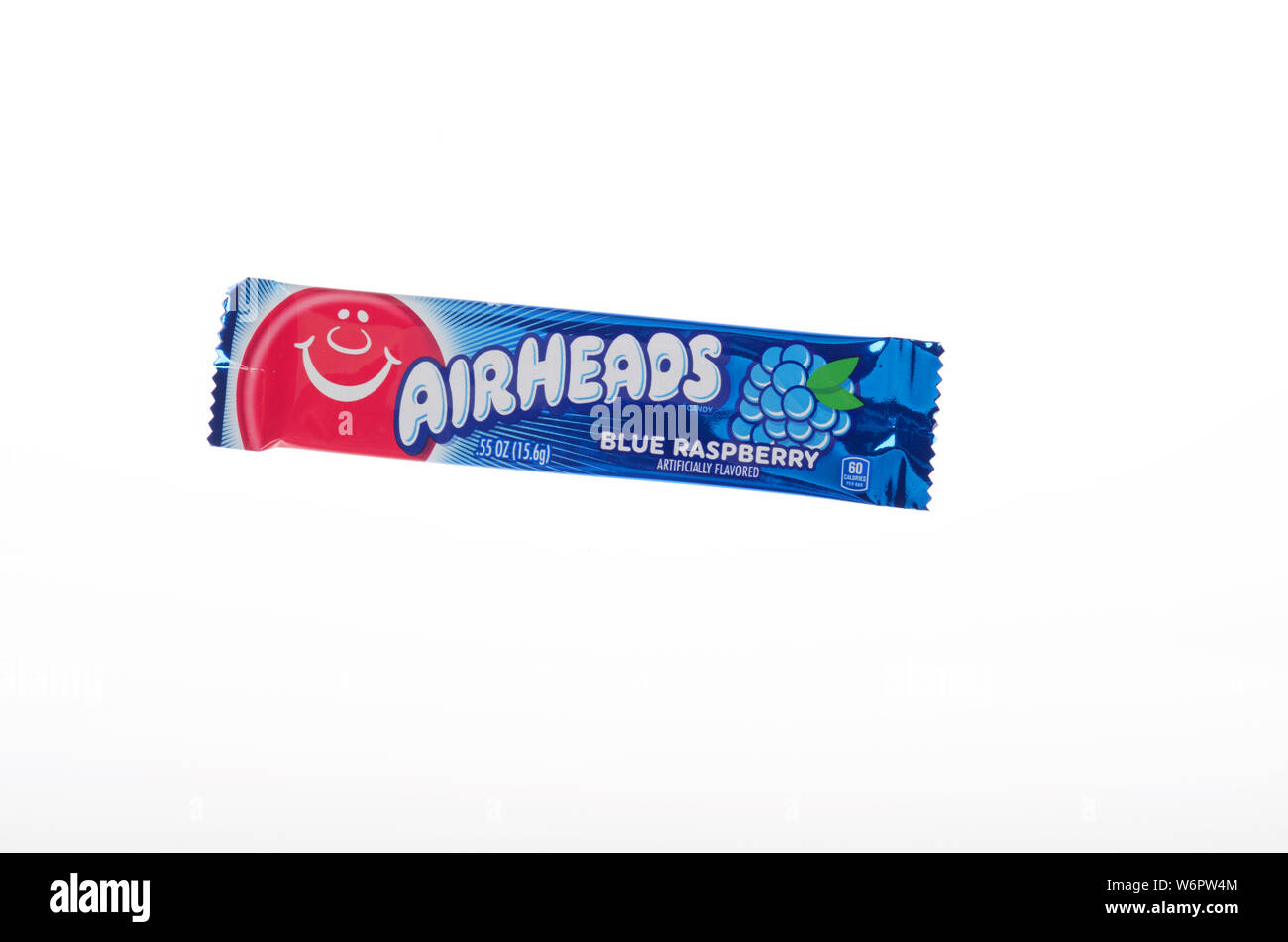 Airheads Blaue Himbeere taffy wie Süßigkeiten von Perfetti Van Melle. Stockfoto