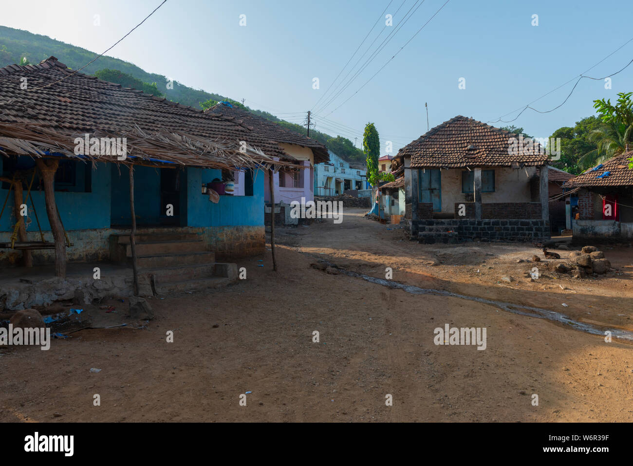 Bharadkhol Fischerdorf in der Nähe von Divegar, Raigad, Maharashtra, Indien Stockfoto