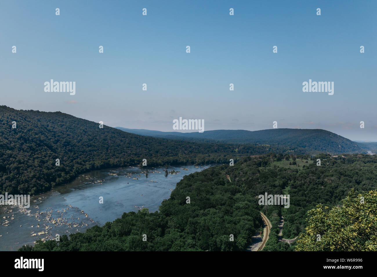 Ansicht der Appalachian Berge von Weverton Felsen, Maryland. Stockfoto