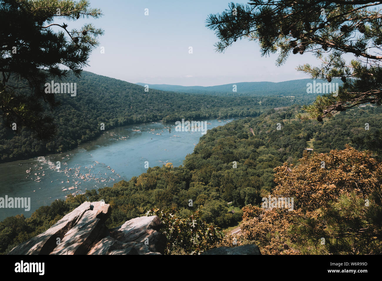 Ansicht der Appalachian Berge von Weverton Felsen, Maryland. Stockfoto