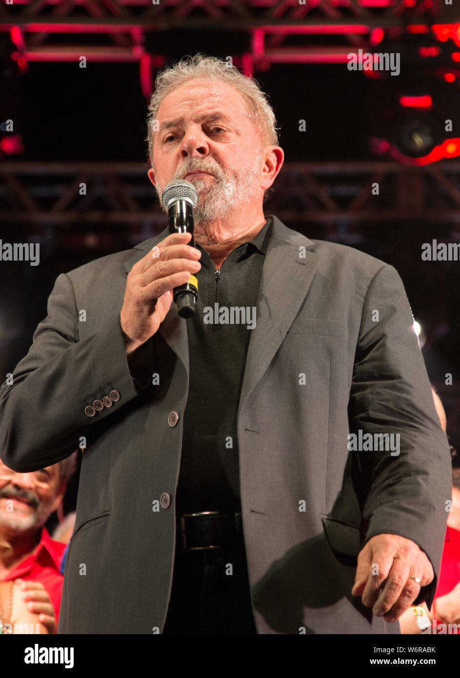 Rio de Janeiro, Brasilien. Frebuary 27, 2016: Der ehemalige brasilianische Präsident Luis Inacio Lula da Silva liefert eine Rede bei einer Arbeiterpartei Konferenz Stockfoto