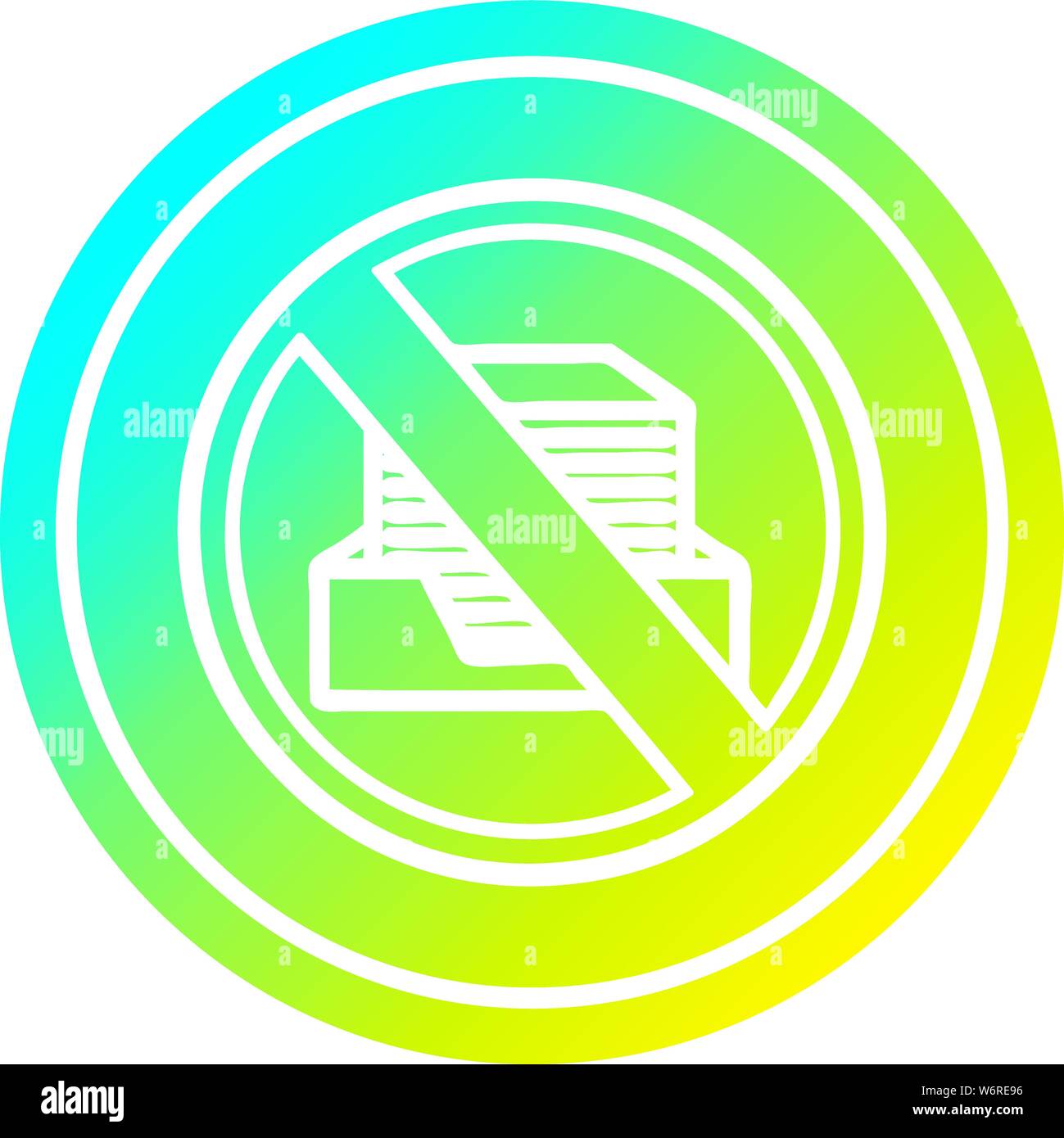 Büro papierlose kreisförmigen Symbol mit kühlem Farbverlauf beenden Stock Vektor