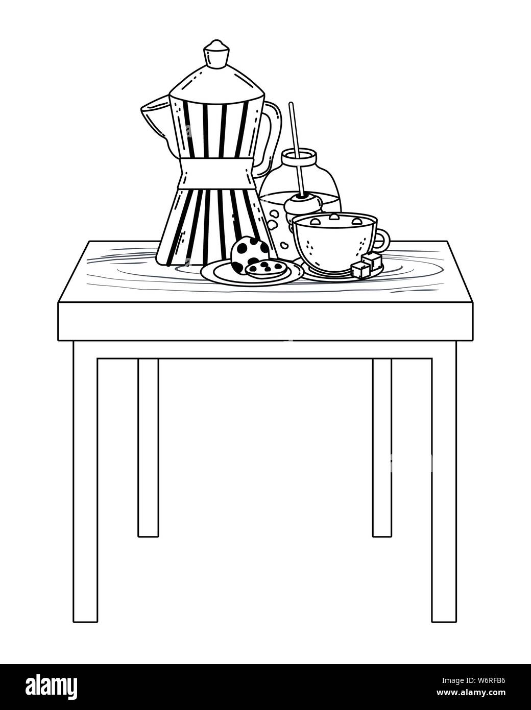 Kaffeemaschine Design, Trinken Frühstück trinken Bäckerei Restaurant und Shop Thema Vector Illustration Stock Vektor