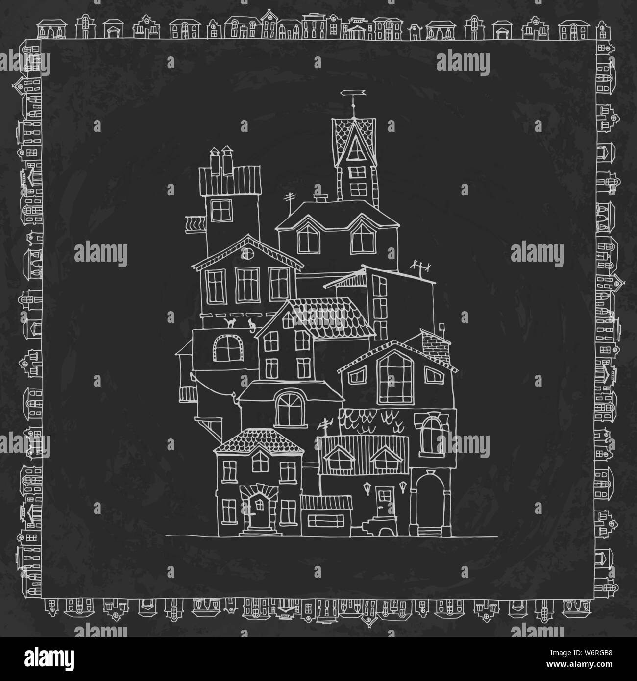 Cartoon Handzeichnung Gehäuse. Hand gezeichnete Skizze in doodle Stil. Im Vektor gemacht Stock Vektor