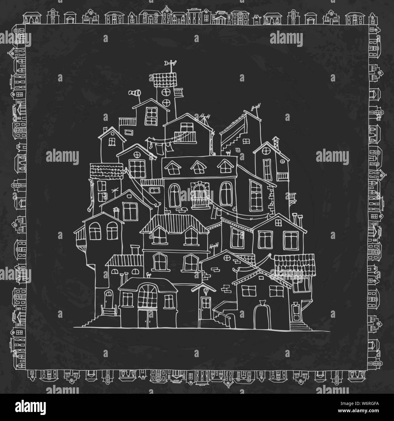 Cartoon Handzeichnung Gehäuse. Hand gezeichnete Skizze in doodle Stil. Im Vektor gemacht Stock Vektor