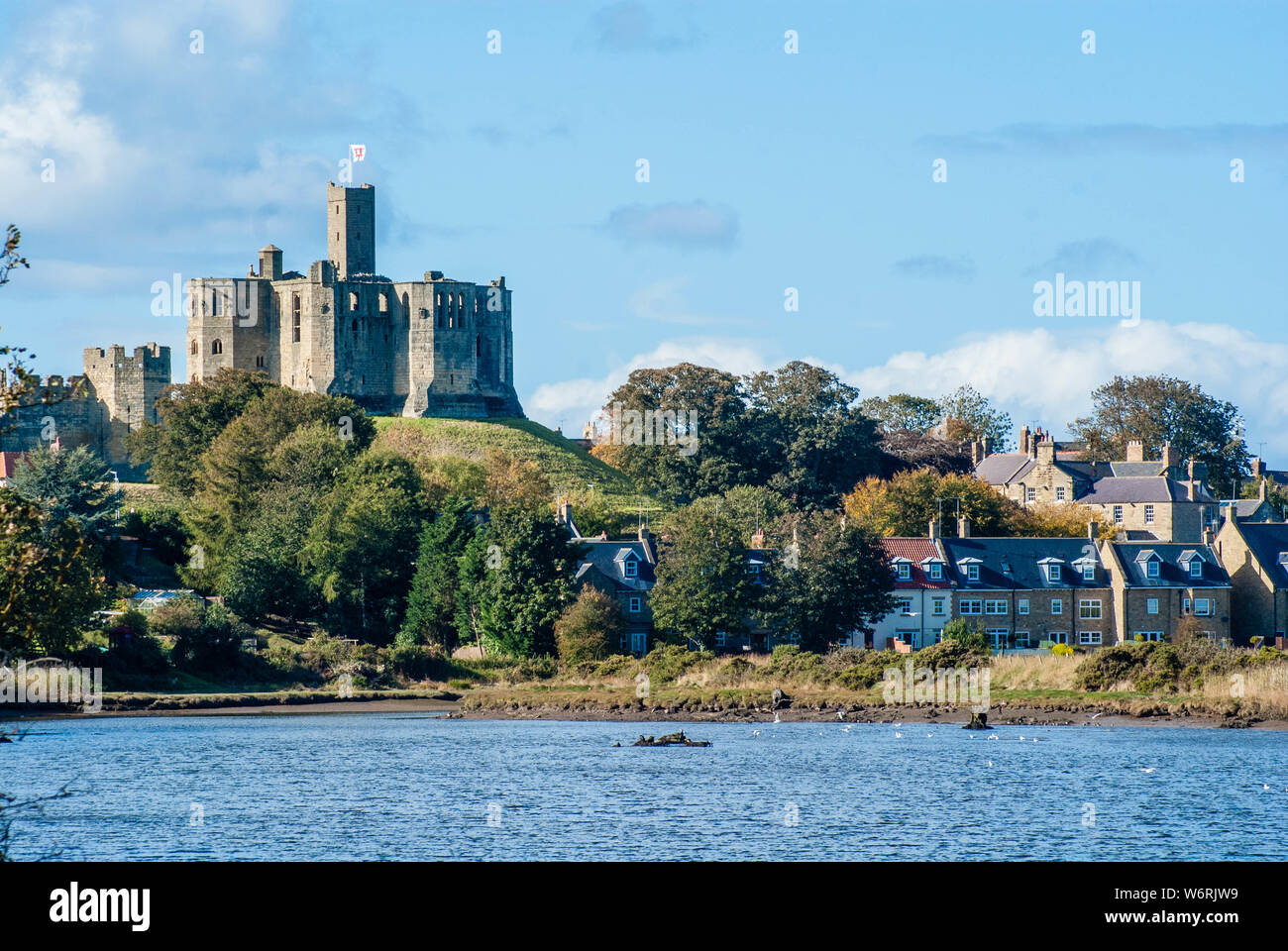 Warkworth Castle, Northumberland Stockfoto