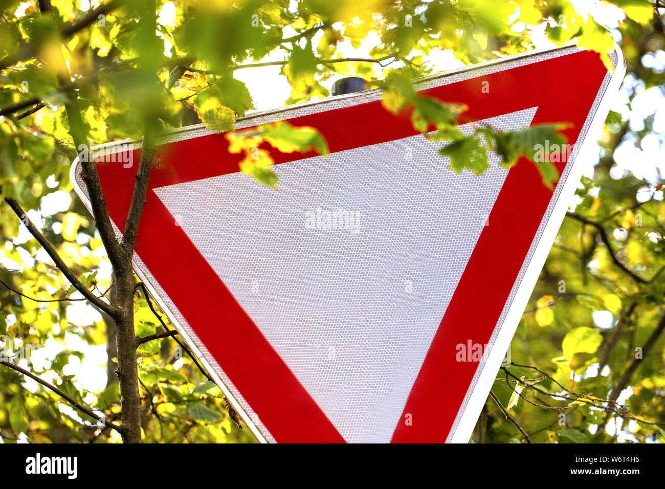 Achten Sie auf die richtige Weise Zeichen Deutschland Stockfoto