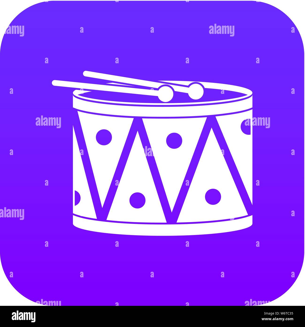 Drum und Trommelstöcke Symbol digital Purple Stock Vektor