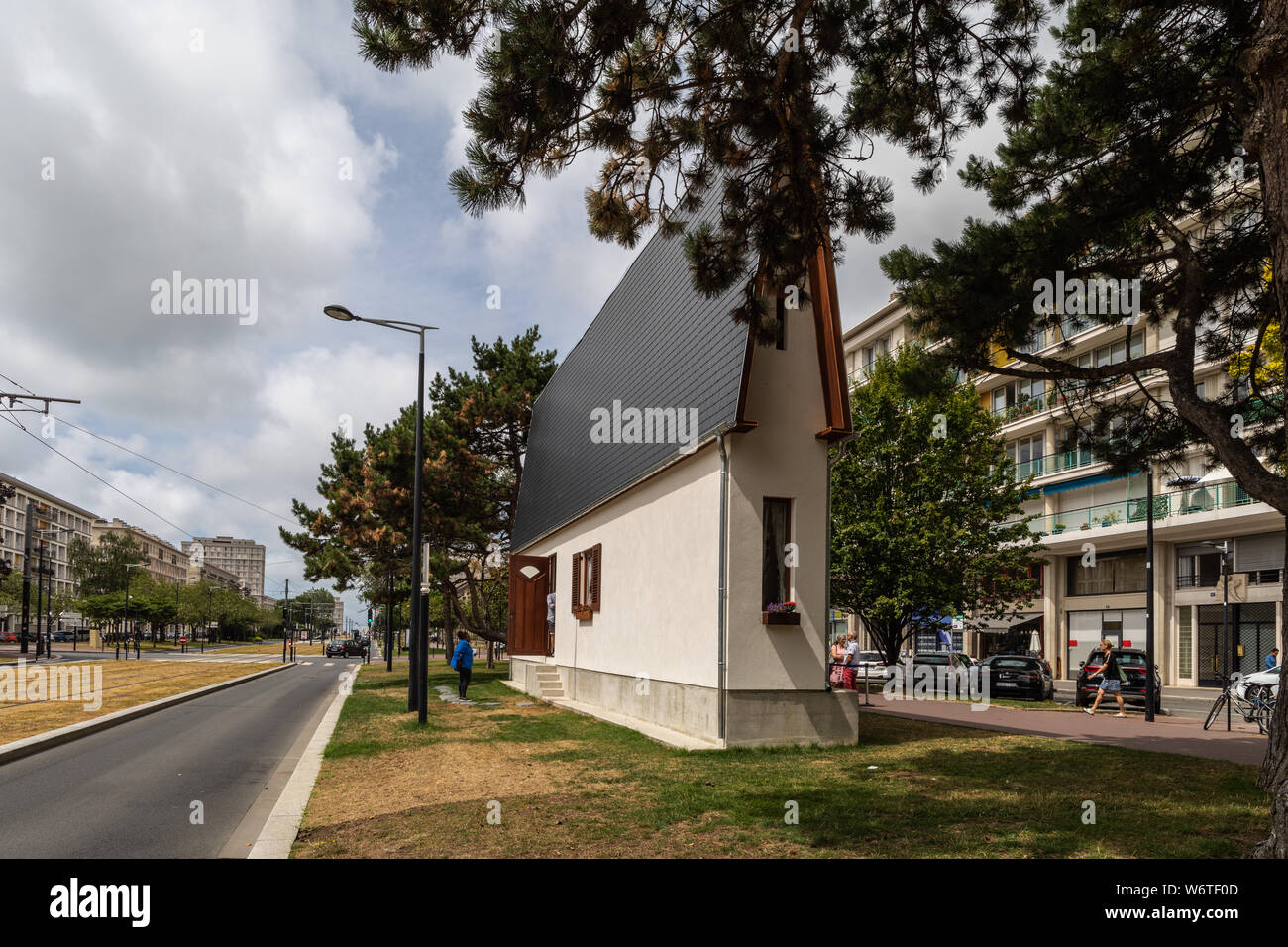 Schmale Haus von Irwin Wurm auf der Avenue Foch, Le Havre, Frankreich Stockfoto