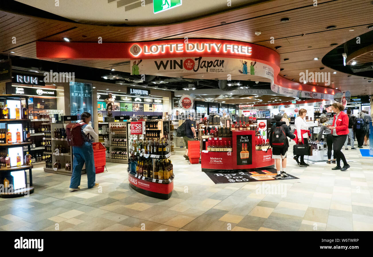 Duty Free Shop am Flughafen Brisbane, internationalen Terminal, Queensland, Queensland, Australien Stockfoto