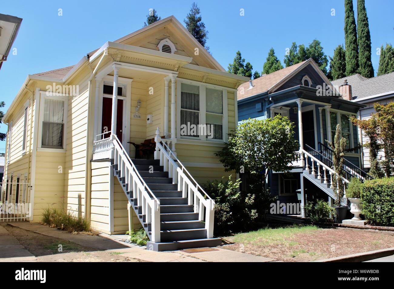 Hütten oder Bungalows, Ca. 1888, Sacramento, Kalifornien Stockfoto