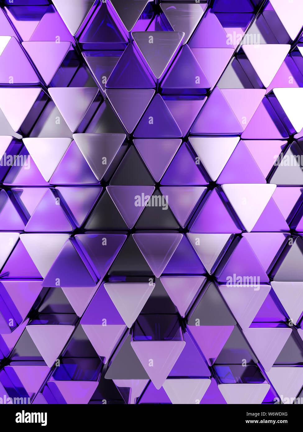 Zusammenfassung Hintergrund von lila Dreiecken gebildet. 3D-Darstellung. Stockfoto