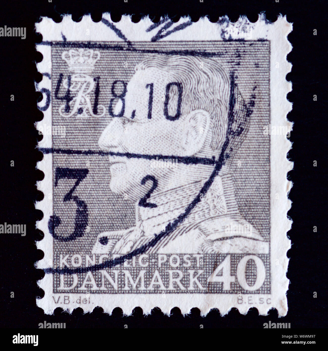 Dänemark Briefmarke - König Frederik IX. Stockfoto