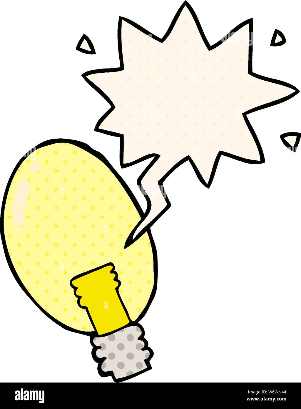 Cartoon elektrisches Licht mit Sprechblasen im Comic Stil Stock Vektor