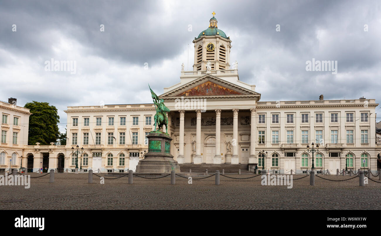 Place Royale Bruxelles, original Royal Palace und Old Market Place, Brüssel, Belgien Stockfoto