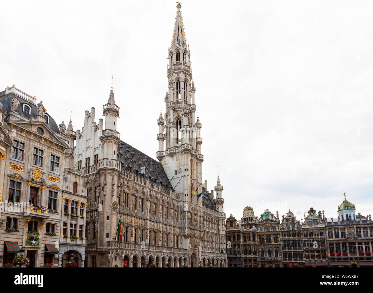 Grand Place, Marktplatz mit Rathaus Brüssel, Brüssel, Belgien Stockfoto