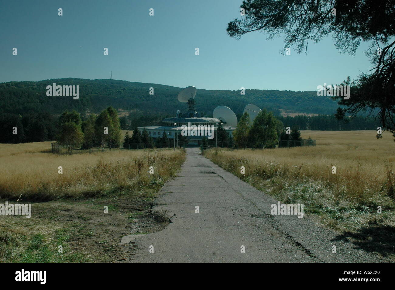 Boden Satelliten station in Plana Berg Bulgarien Stockfoto