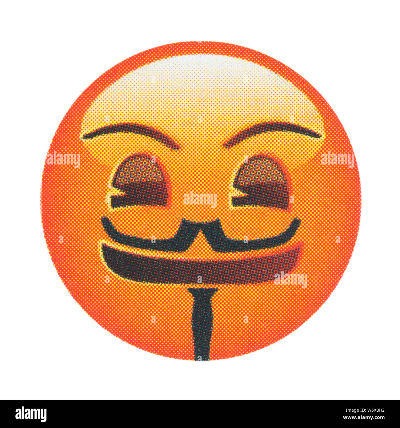 Anonyme vendetta Lächeln Emoticon Stockfoto