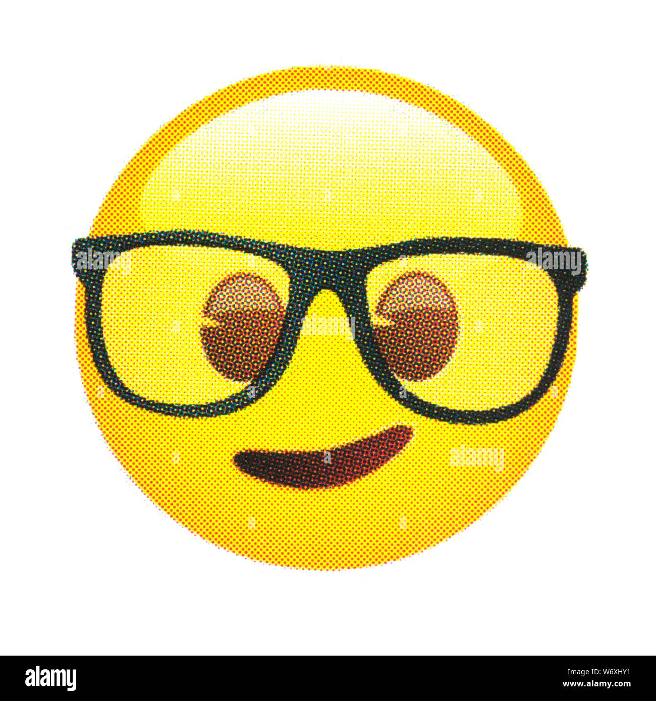 Nerd Gesicht Emoticon Stockfoto