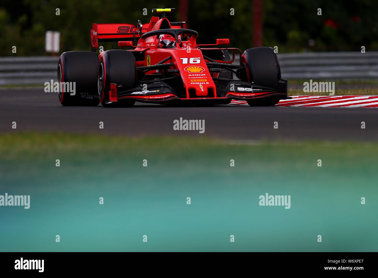 Budapest, Ungarn. 3. August 2019. #16 Charles Leclerc, Scuderia Ferrari. GP von Ungarn, Budapest 2-4 August 2019. Budapest 03/08/2019 GP von Ungarn Formel 1 Meisterschaft 2019 Rennen Foto Federico Basile/Insidefoto Credit: insidefoto Srl/Alamy leben Nachrichten Stockfoto